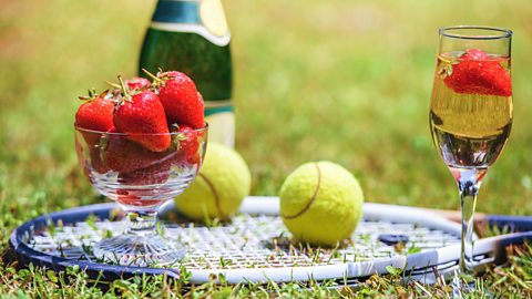 A close up of strawberries