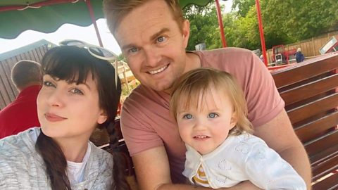 James with wife Victoria and daughter Margot.