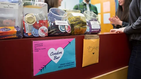 Getty Images Condoms on a counter at a STI clinic in Portland, US (Credit: Getty Images)