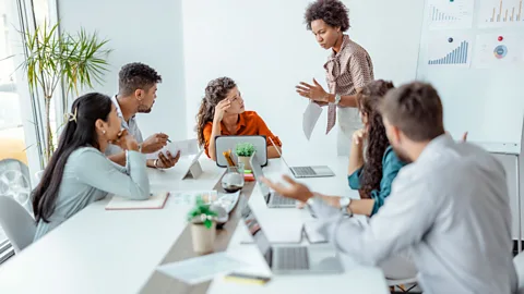 Getty Images When the traditionally hierarchical corporate ladder is dismantled, the process of change itself can make workers feel lost, irrelevant or frustrated (Credit: Getty Images)