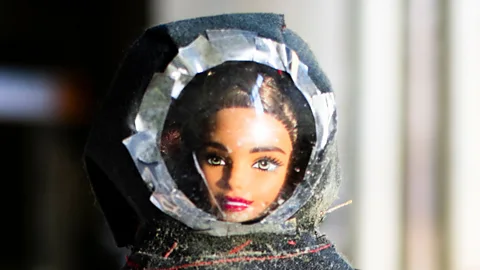 Ian Wells/WSU HYPER Lab Barbie closeup in space suit (Credit: Ian Wells/WSU HYPER Lab)