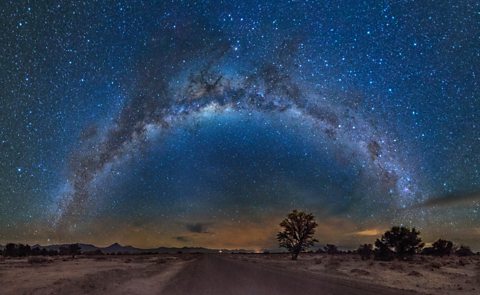 The Milky Way galaxy photographed at the Atacama Desert in Chile.