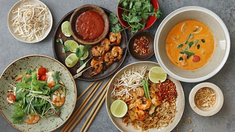 Lots of Thai dishes 
