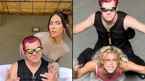 Kyle Gordon Female frontwoman Ms Biljana Electronica is voiced by singer Chrissi Poland, but played in the videos by a rotating cast of lip-syncing actresses (Credit: Kyle Gordon)