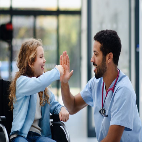 A doctor with a young patient