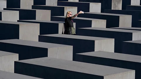 Nacho Calonge/Alamy It's not uncommon to see tourists taking selfies at the Holocaust Memorial in Berlin. (Photo by Nacho Calonge/Alamy)