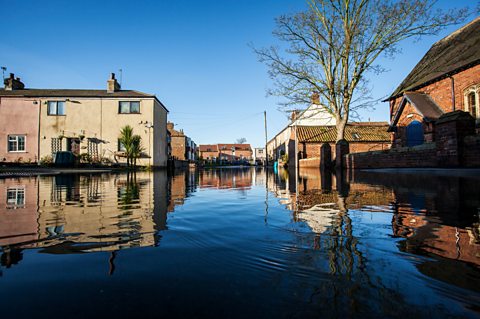 A small village in Yorkshire having to deal with the effects of flooding