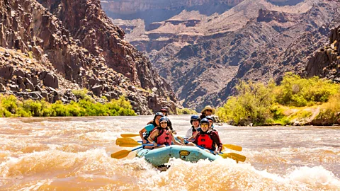 The Grand Canyon West Corporation The Hualapai River Runners lead guided rafting trips down the Colorado River that once connected various tribes (Credit: The Grand Canyon West Corporation)