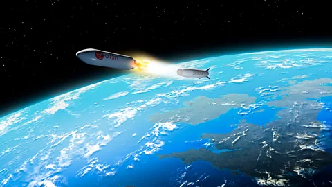 Science Photo Library/Alamy Artwork of Virgin Galactic LauncherOne