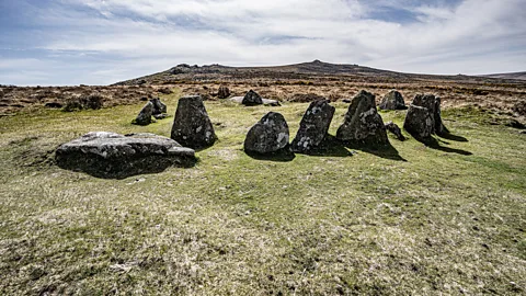 Richard Collett The "Nine Maidens" stone circle marks the site of a Bronze Age burial chamber (Credit: Richard Collett)