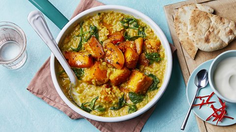 Leftover dal With butternut squash 