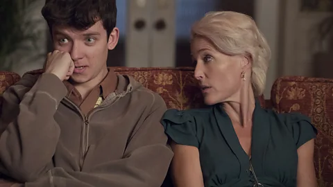 Netflix Gillian Anderson plays Otis's mother, the disarmingly frank sex therapist Jean (Credit: Netflix)