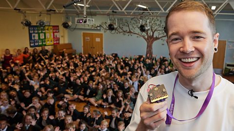 DanTDM visits a school assembly in London