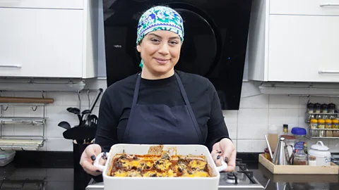 Tessa Fox Lebanese food blogger and recipe creator Nell Rahayel prepares sheikh el mahshi because her whole family enjoys it (Credit: Tessa Fox)