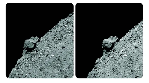 Brian May and Claudia Manzoni Detail of possible safe landing site on Bennu (Credit: Brian May and Claudia Manzoni)