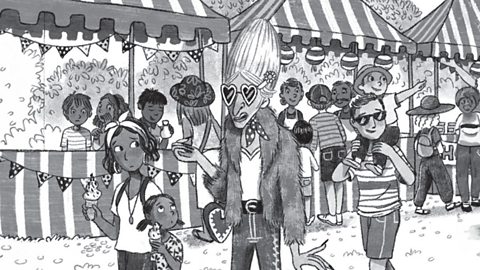 Illustration of Tanya Cleck at a fair.