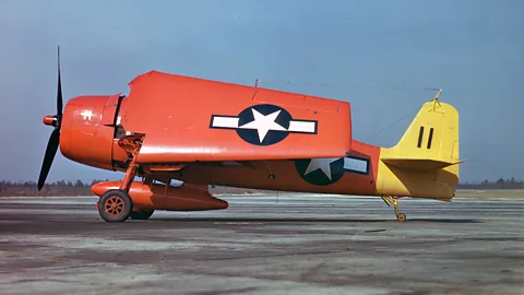 National Archives and Records Administration F6F Hellcat fighters were converted so they could be flown through the radioactive zones via remote control (Credit: National Archives and Records Administration)