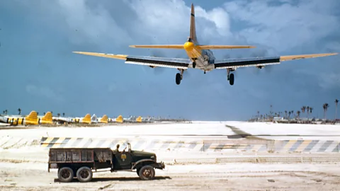 National Archives and Records Administration The drone B-17s had to fly through the radioactive cloud and then land at nearby bases so their samples could be collected (Credit: National Archives and Records Administration)