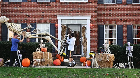 Getty Images Home Depot 12-foot skeleton – "Skelly" – has sold out three times this year, despite its $300 price tag (Credit: Getty Images)