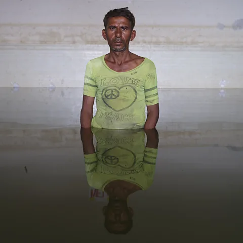 Gideon Mendel Abdul Ghafoor, Mohd Yousof Naich School, Sindh Province, Pakistan, October 2022, from the series Drowning World (Credit: Gideon Mendel)