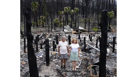 Gideon Mendel Uncle Noel Butler and Trish Butler, Nura Gunyu Indigenous Education Centre, New South Wales, Australia, 28 February 2020, from the series Burning World (Credit: Gideon Mendel)