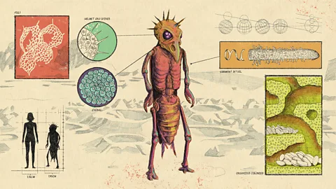 Emmanuel Lafont In First Men on the Moon (1901), Selenites are upright, four-legged creatures with jointed limbs and a strong resemblance to insects (Credit: Emmanuel Lafont)