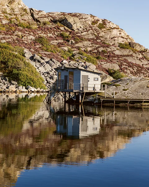 Maija Astikainen The sauna at Björnholmen's fishing harbour in Sweden sits on a jetty in the North Sea (Credit: Maija Astikainen)