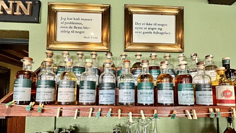 Laura Hall Schønnemann is known for its range of snaps with 140 bottles on display (Credit: Laura Hall)