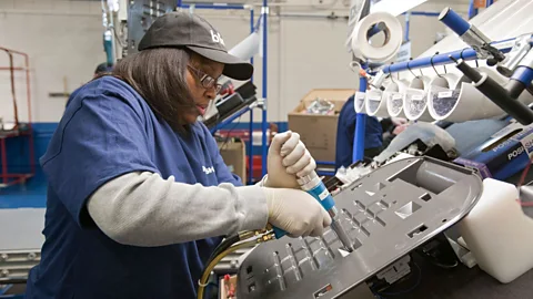 Alamy Both car manufacturers and factory workers still believe there is a future in EV production (Credit: Alamy)