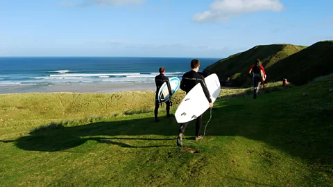 TNT Magazine Pixate Ltd/Alamy Surfers have been flocking to the Scottish coast near Thurso (Credit: TNT Magazine Pixate Ltd/Alamy)
