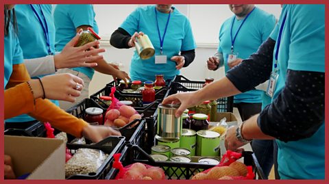 Image: volunteers at a food bank