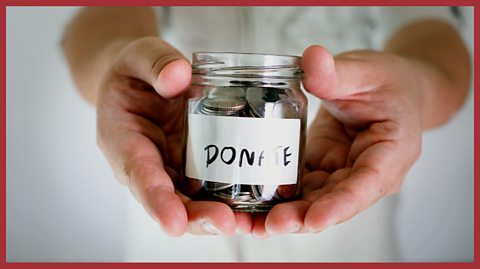 Image: a donation jar