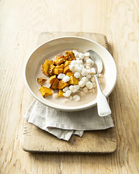 Metta Nielsen The Cherokee dish called kanuchi is a thick soup made of nuts (Credit: Metta Nielsen)