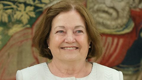 Mairead Corrigan Maguire meeting Queen Sofia of Spain in Madrid in 2013