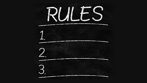 A picture of a list of rules