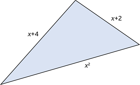 Triangle x+4, X+2, X squared