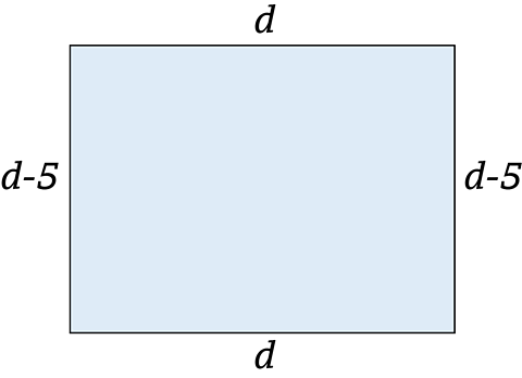 Rectangle of d x d-5