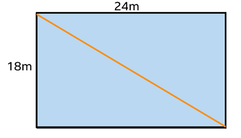  rectangular field measuring 18 m by 24 m