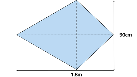 Kite of 1.8m wide and 90cm high