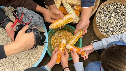 Debora Fadul Masa starts with the process of nixtamalizing corn, in which it's boiled in lime or ash (Credit: Debora Fadul)