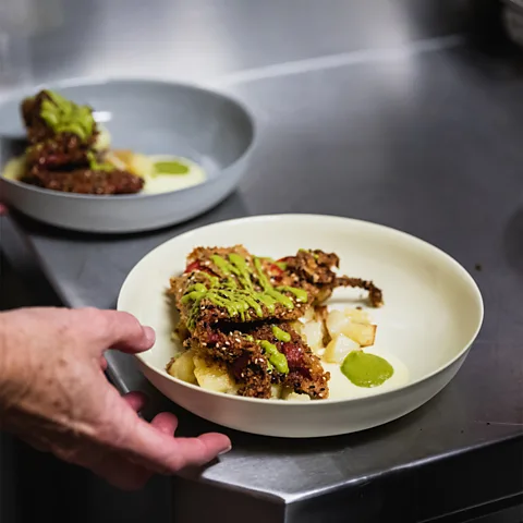 Refettorio Sydney Red Banana Chilli Spiced Schnitzel (Credit: Refettorio Sydney)