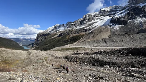 Phoebe Smith Horses still make the journey from Lake Louise to Plain of 6 Glaciers Teahouse, but carrying tourists rather than supplies (Credit: Phoebe Smith)