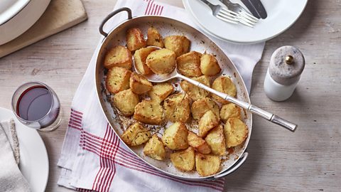 Twice roasted potatoes