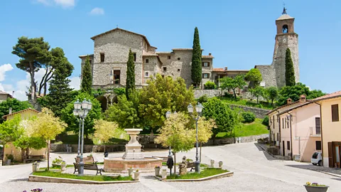 LuckyTD/Getty Images The medieval town of Greccio in Italy's Lazio region