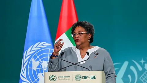 Getty Images Barbados Prime Minister Mia Mottley has called for automatic pauses in debt repayments if climate disaster strikes and extending the length of loans (Credit: Getty Images)