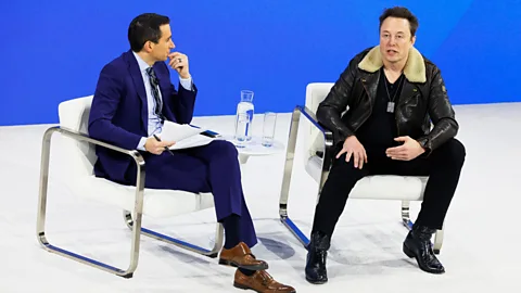 Getty Images In a conversation with Andrew Ross Sorkin, Elon Musk launched a profane attack at advertisers who had left the platform (Credit: Getty Images)