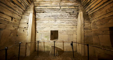 Historic Environment Scotland - HES Archives The skill of the Neolithic builders is on full display in the central chamber, with huge standing stones in each corner (Credit: Historic Environment Scotland - HES Archives)