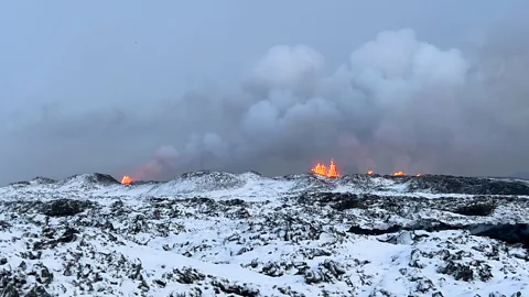 Getty Images The fourth eruption is drawing crowds, but it is a reminder of the elemental forces under Iceland's surface (Credit: Getty Images)