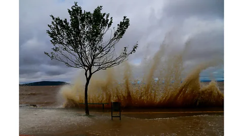 Getty Images In 2023, cyclones swept away neighbourhoods in southern Brazil, killing dozens (Credit: Getty Images)