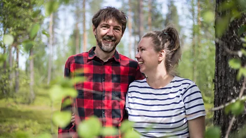 Olli Autonen Steffan and Riitta Raekallio-Wunderink came up with the idea of ​​hugging trees to protect their family forest (Credit: Olli Autonen)